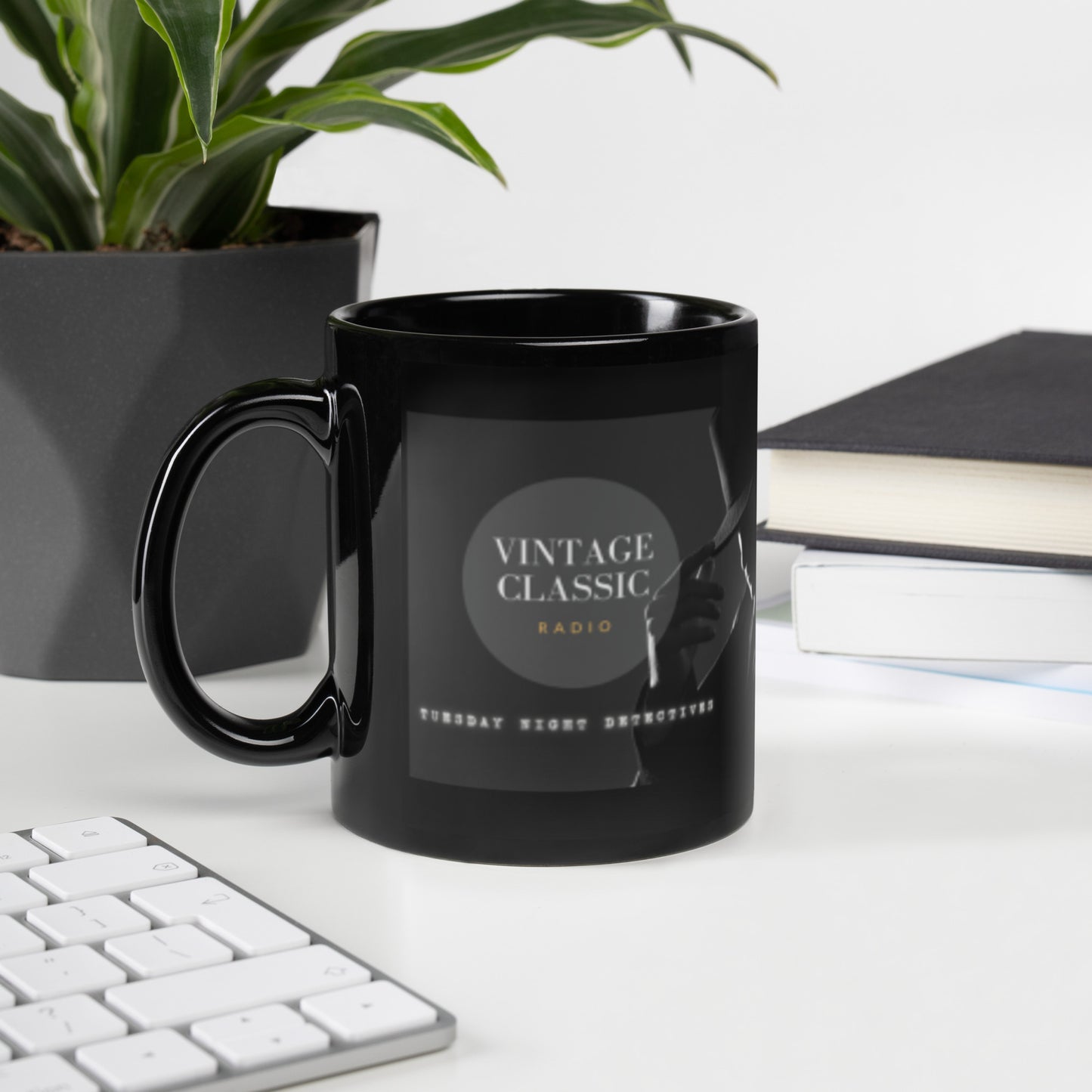 Tuesday Night Detectives Black Glossy Mug