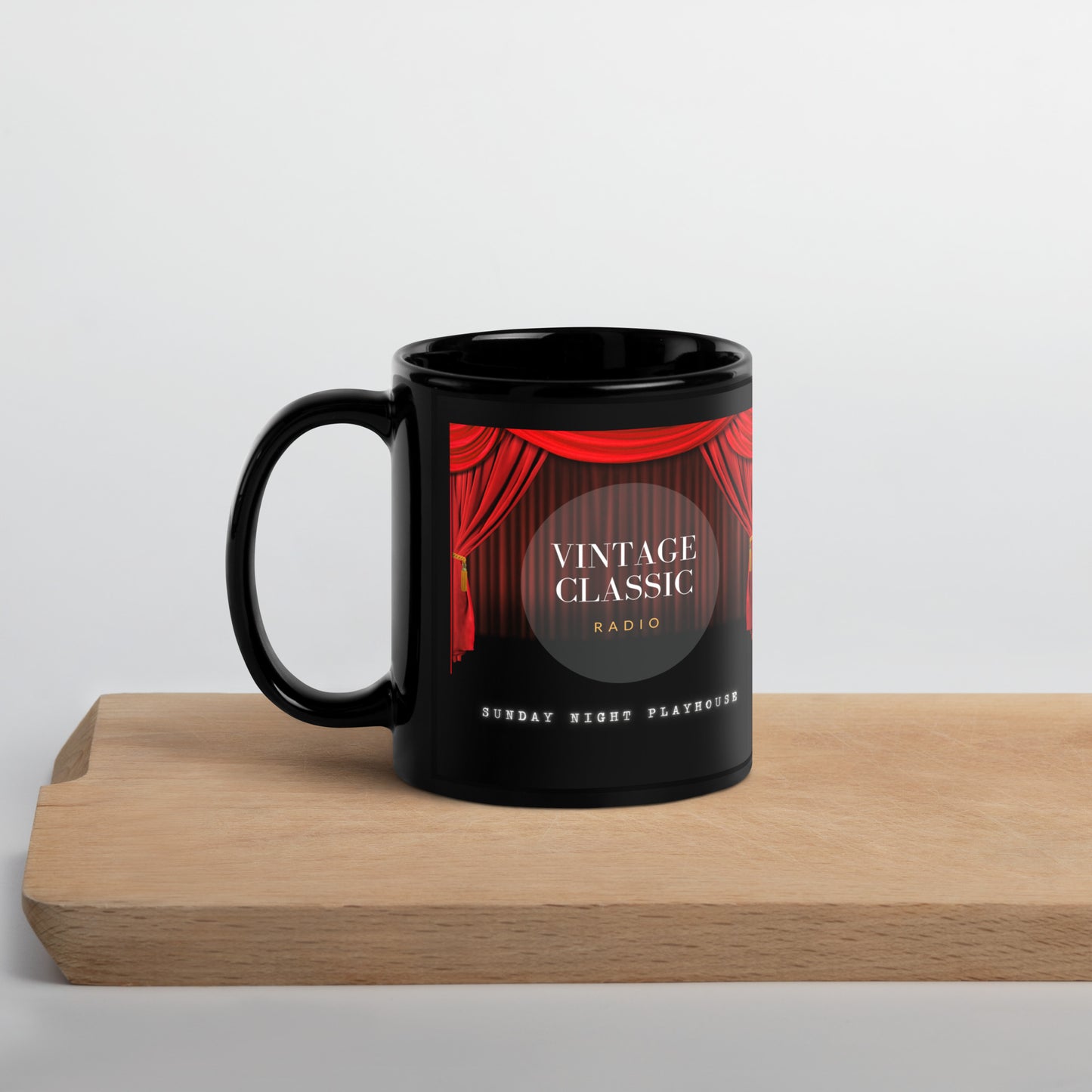 Sunday Night Playhouse Black Glossy Mug