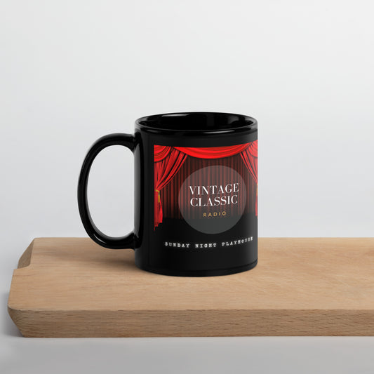 Sunday Night Playhouse Black Glossy Mug